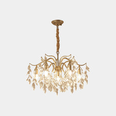 Chandelier Luxury French Decorative Gold Branch Crystal Drop