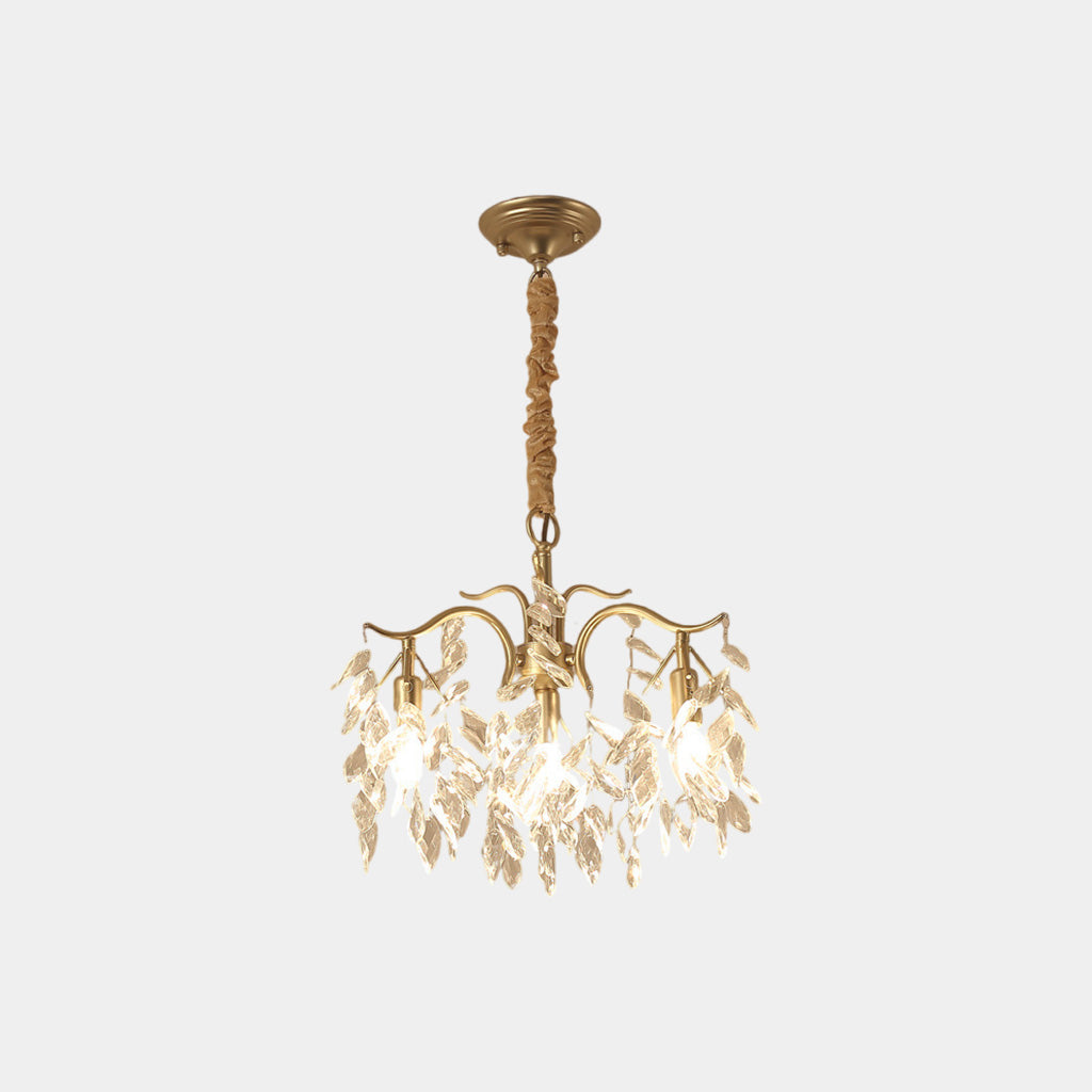 Chandelier Luxury French Decorative Gold Branch Crystal Drop