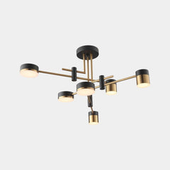 Chandelier Minimalist Black and Gold Multi Arm LED 6 Heads