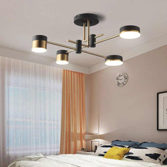 Chandelier Minimalist Black and Gold Multi Arm LED Bedroom