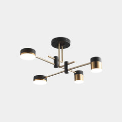 Chandelier Minimalist Black and Gold Multi Arm LED