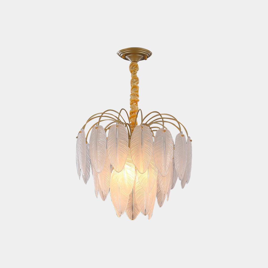 Chandelier Modern Arch Glass Feather Middle