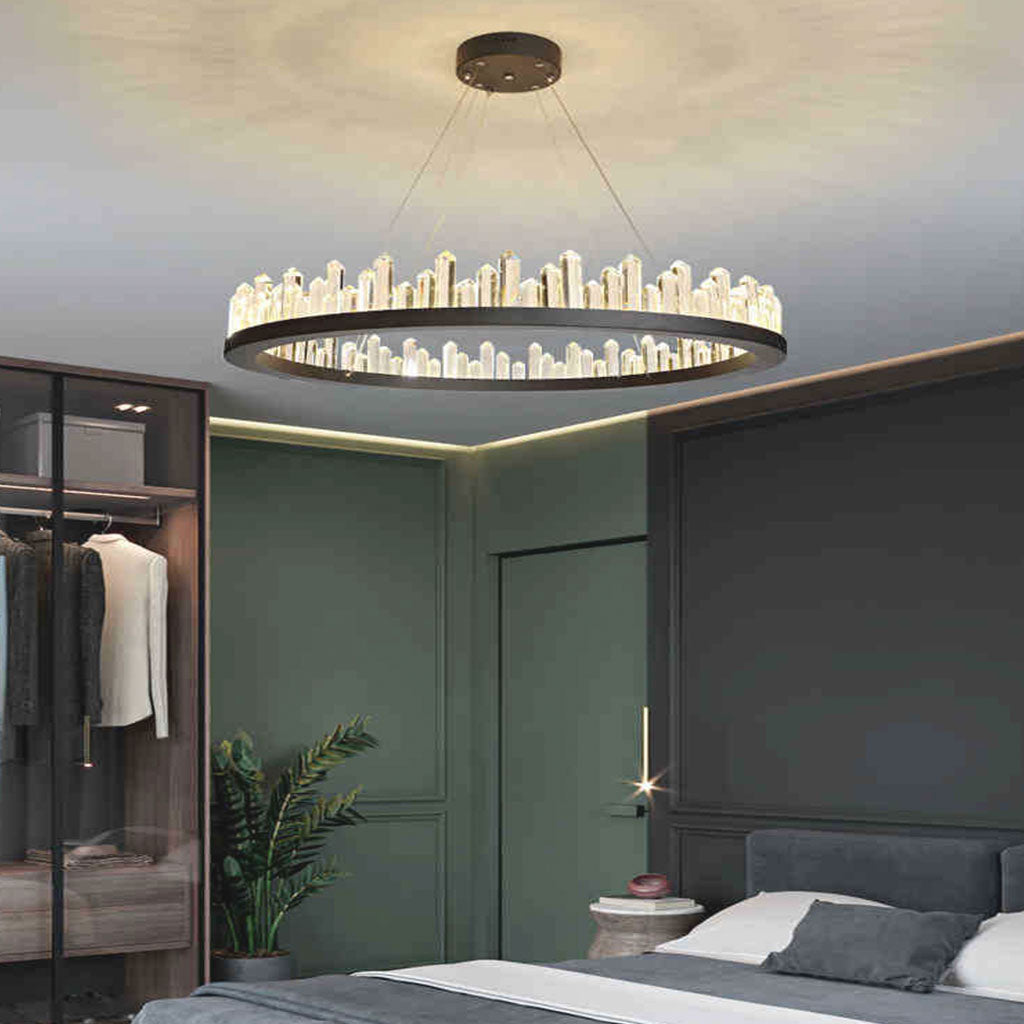 Chandelier Modern Luxury Crystal Round Bedroom