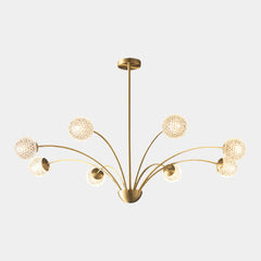 Chandelier Nordic Brass Crystal Multi Globe 8 Lights