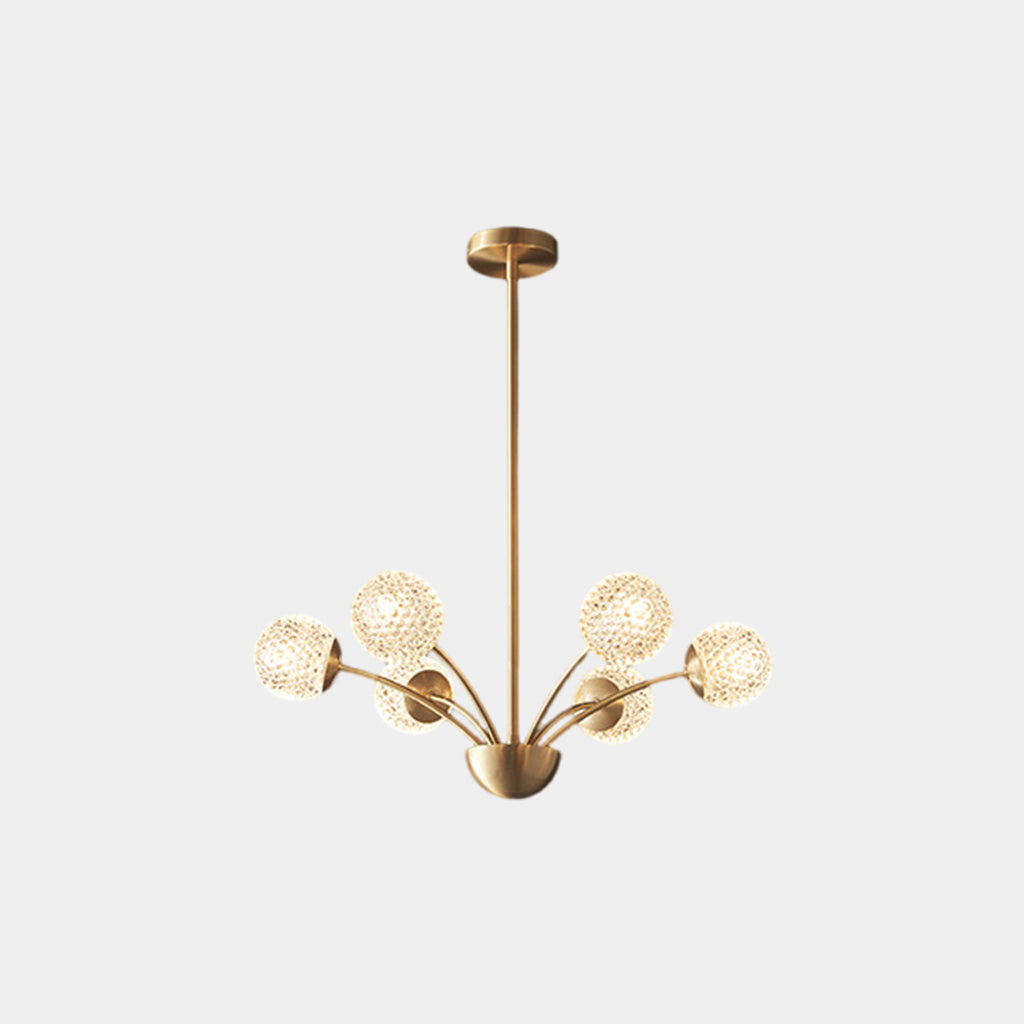 Chandelier Nordic Brass Crystal Multi Globe