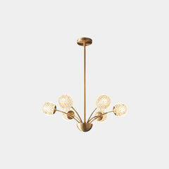 Chandelier Nordic Brass Crystal Multi Globe