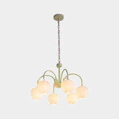 Chandelier Nordic Cream Branch Glass Tulip Flower 6 Lights