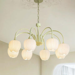 Chandelier Nordic Cream Branch Glass Tulip Flower Corener