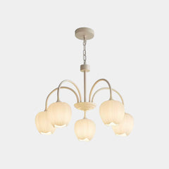 Chandelier Nordic Cream Branch Glass Tulip Flower White