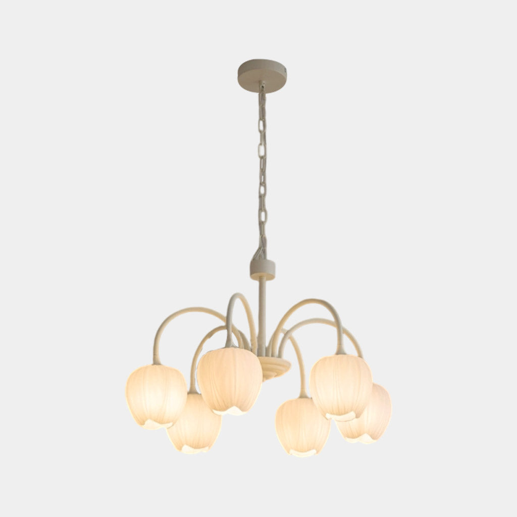 Chandelier Nordic Cream Branch Glass Tulip Flower