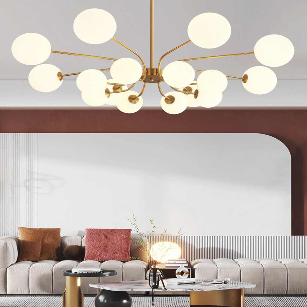 Chandelier Nordic Sputnik Glass Globe Gold Living Room