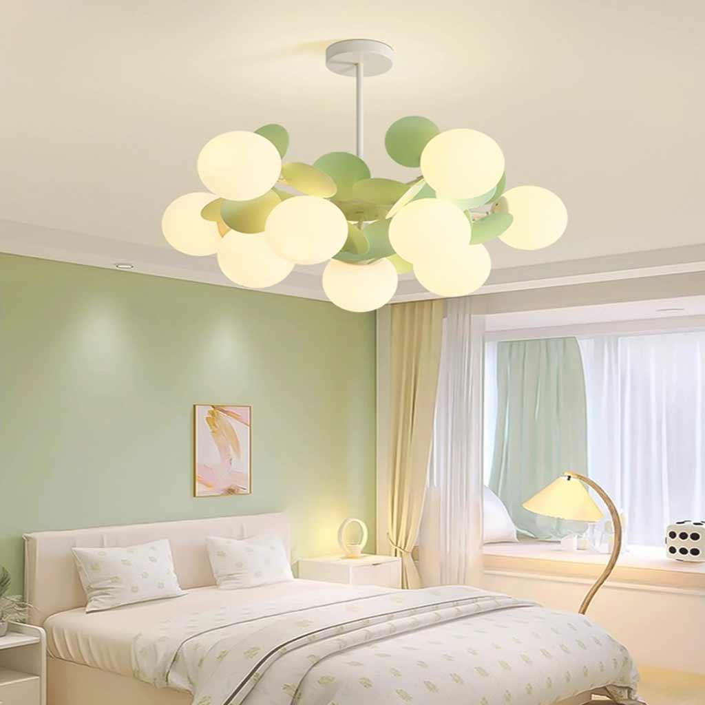 Chandelier Opal Branch Green Bedroom