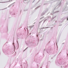 Chandelier Pink Crystal Glass Raindrop