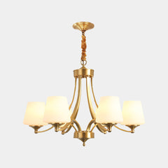 Chandelier Retro Decorative Brass Glass Cup Gold