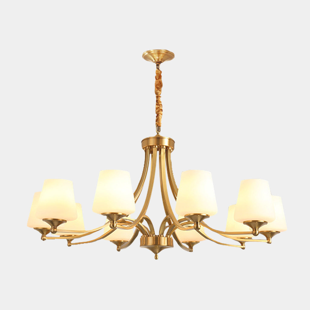 Chandelier Retro Decorative Brass Glass Cup Indoor