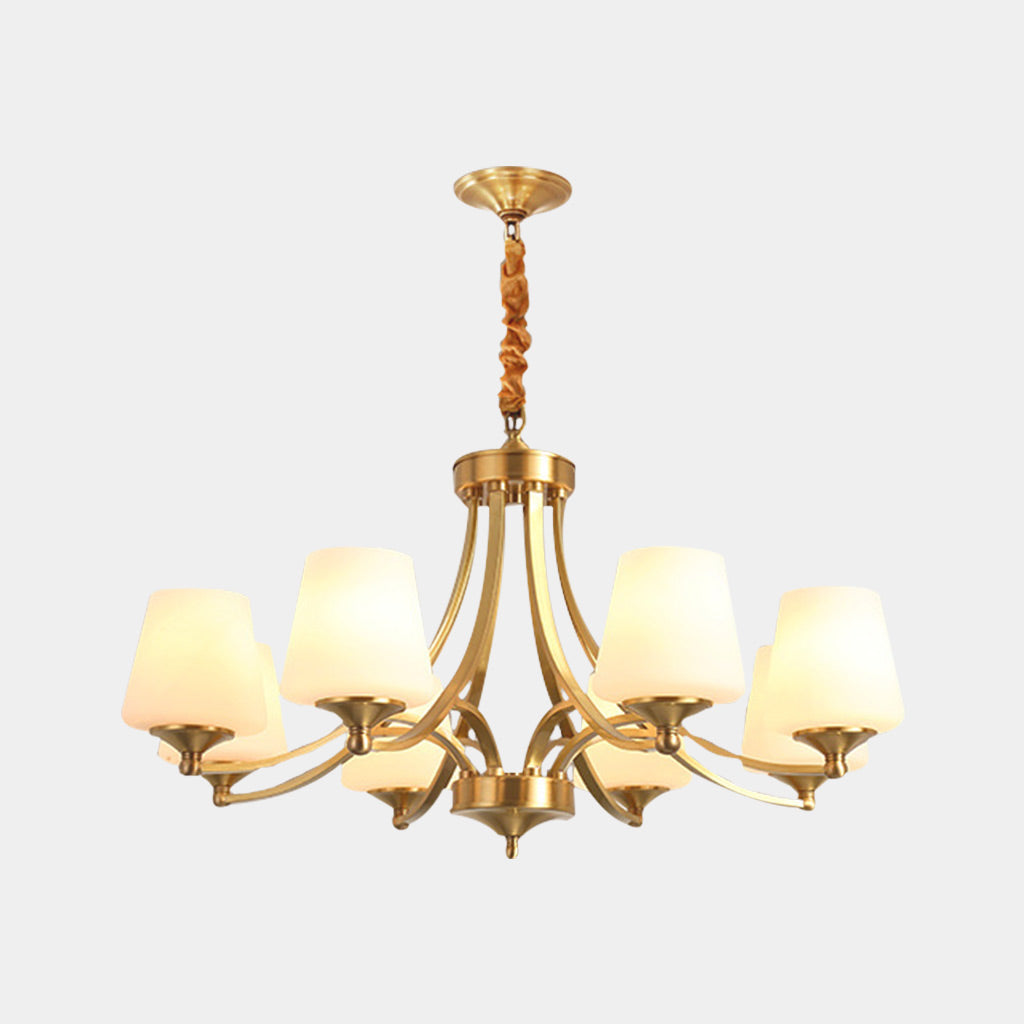 Chandelier Retro Decorative Brass Glass Cup