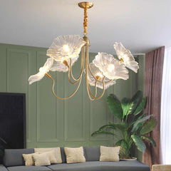 Chandelier Retro Glass Lotus Flower Living Room