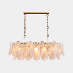 Chandelier Romantic French Frosted Glass Rectangle