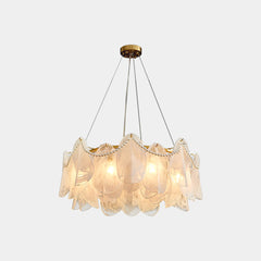 Chandelier Romantic Frosted Glass Pearl