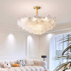 Chandelier Unique Glass Ginkgo Leaf Living Room