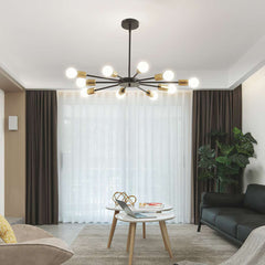 Chic Black Sputnik Semi Flush Chandelier Ceiling Light Living Room