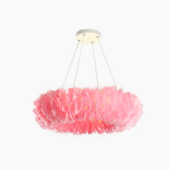 Feather Pendant Ceiling Light Fluffy Pink