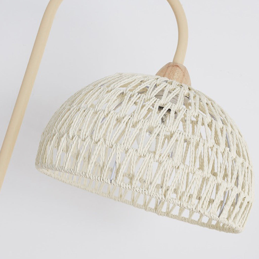 Floor Lamp Ambient Cream Rattan Arched Shade