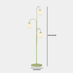 Stehlampe Creme Glas Lilie Blume Innenbereich, Grün