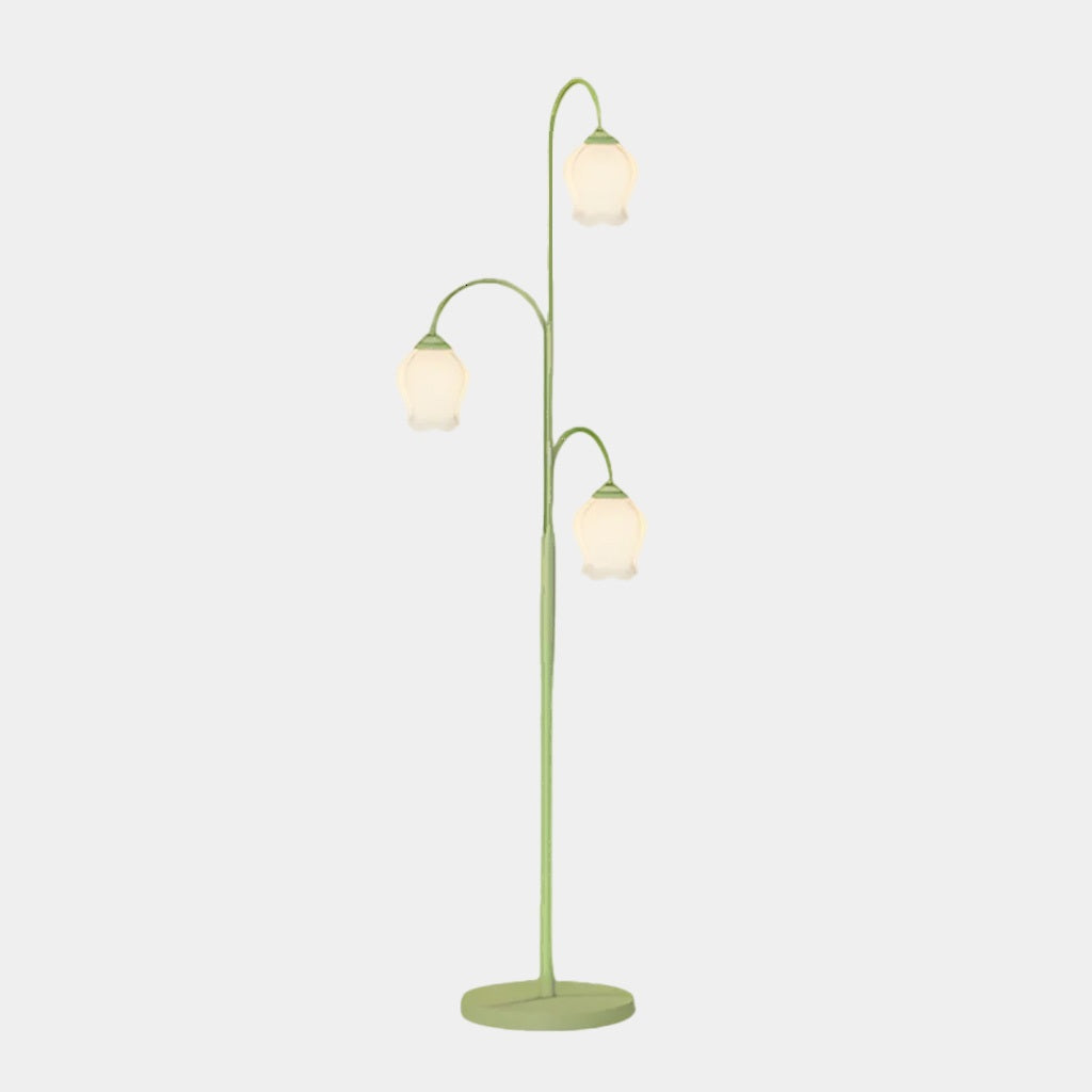 Golvlampa Krämglas Lilja Blomma Inomhus, Grön