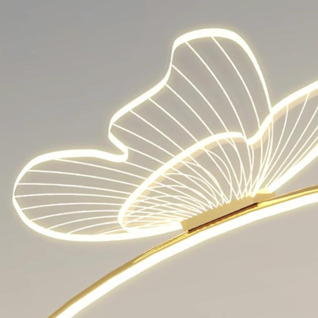 Floor Lamp Elegant Arch Acrylic Butterfly