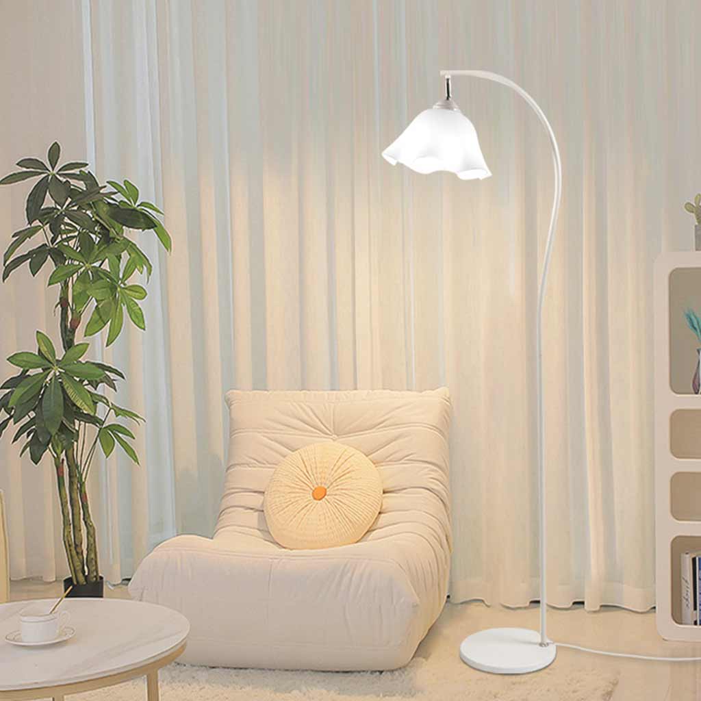 Floor Lamp Elegant Cream Flower Iron Arc White Sitting Room