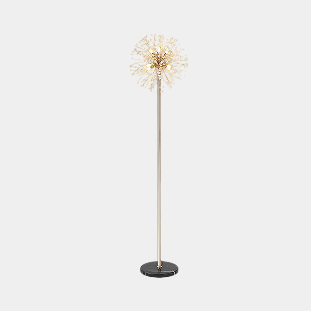 Floor Lamp Gorgeous Crystal Dandelion Gold