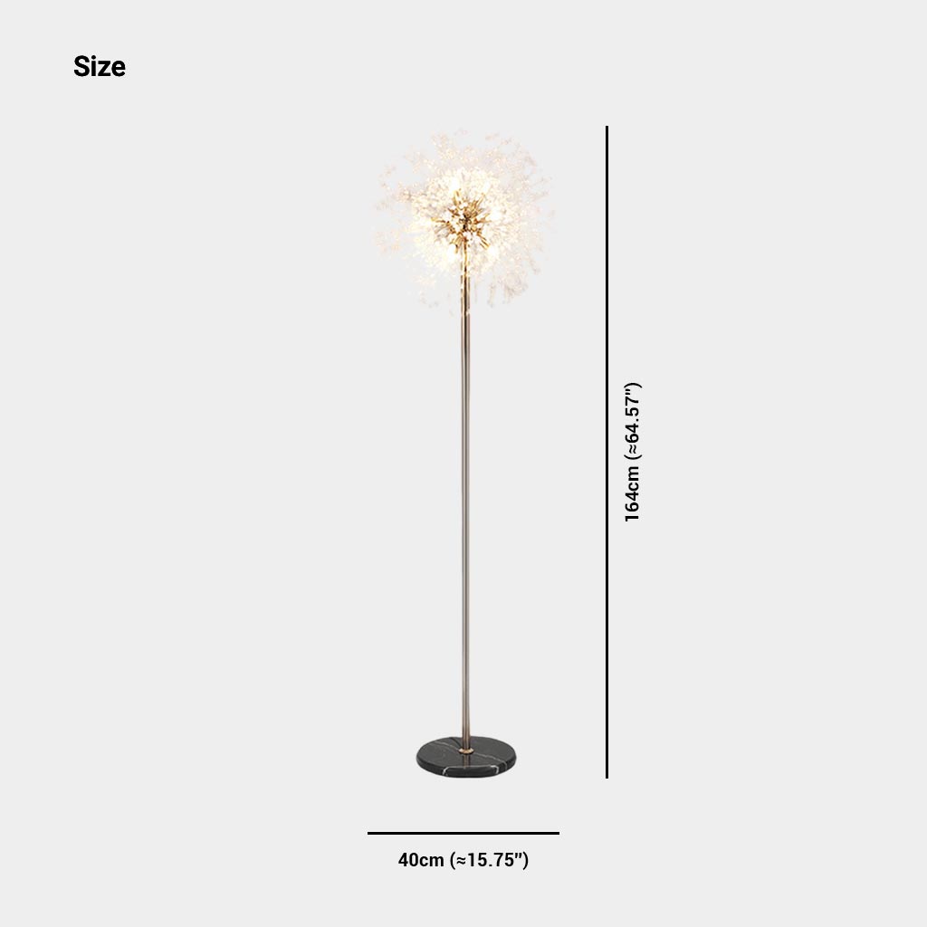 Floor Lamp Gorgeous Crystal Dandelion Size