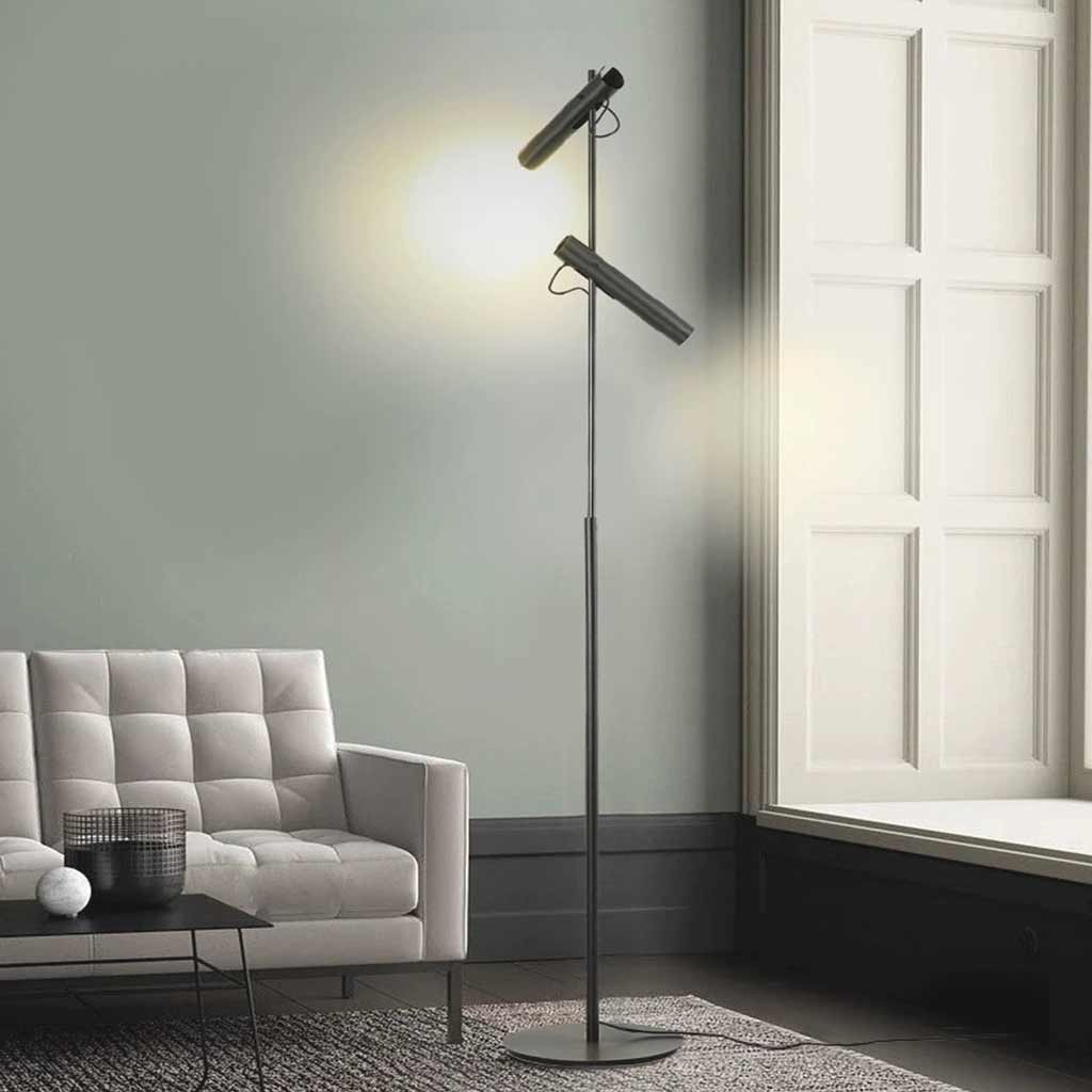 Floor Lamp Minimalist Adjustable Spotlight Black Living Room