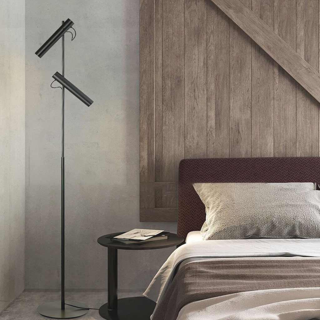 Floor Lamp Minimalist Adjustable Spotlight Black Room