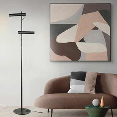 Floor Lamp Minimalist Adjustable Spotlight Black Sitting Room