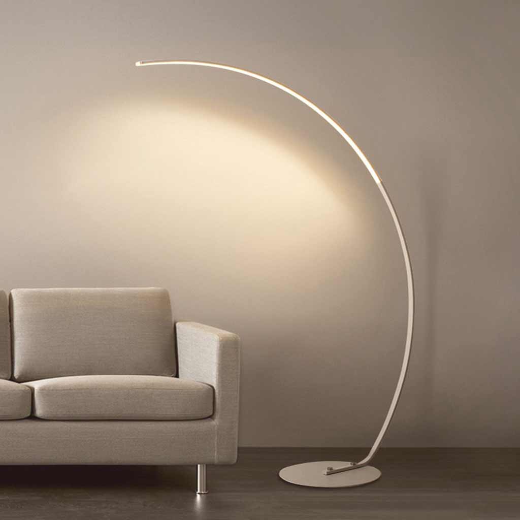 Floor Lamp Minimalist Arch Dimmable LED White Living Room