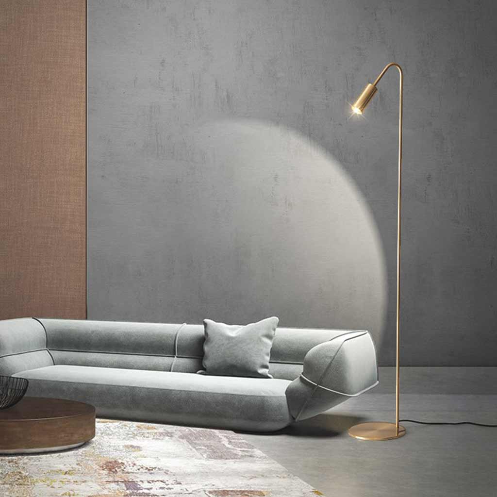 Floor Lamp Minimalist Brass LED Spotlight Living Room