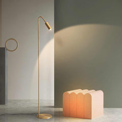 Floor Lamp Minimalist Brass LED Spotlight Room