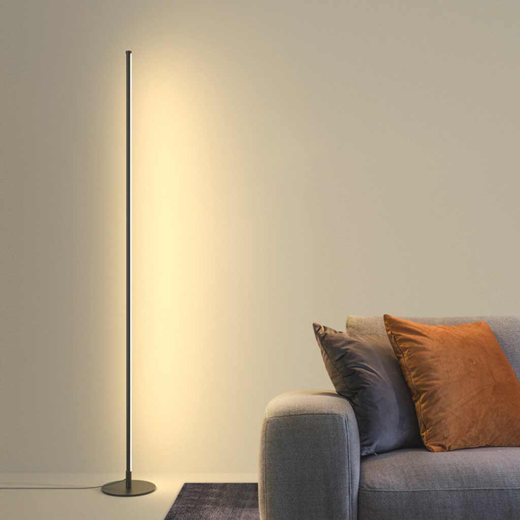 Floor Lamp Minimalist Slim Linear Dimmable LED Black Living Room