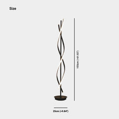 Floor Lamp Minimalist Spiral LED Black Size