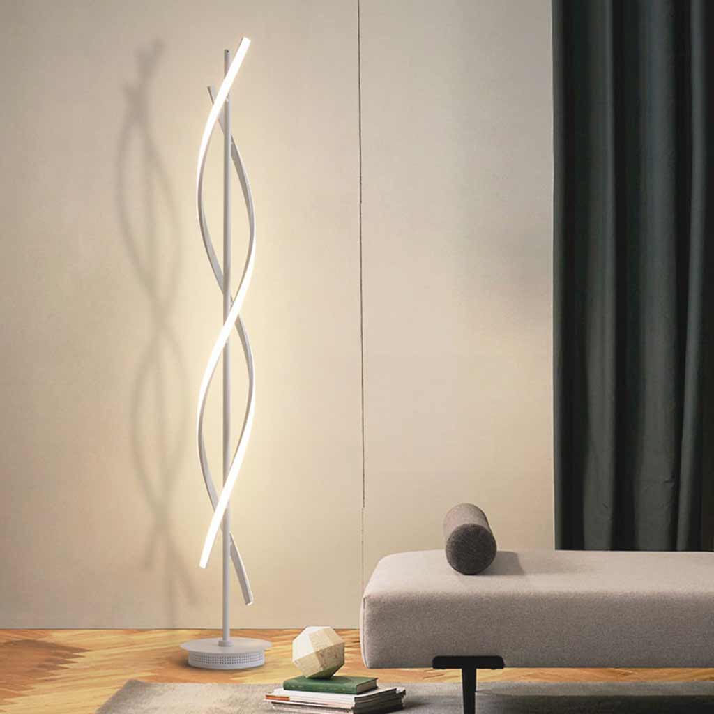 Floor Lamp Minimalist Spiral LED White Living Room