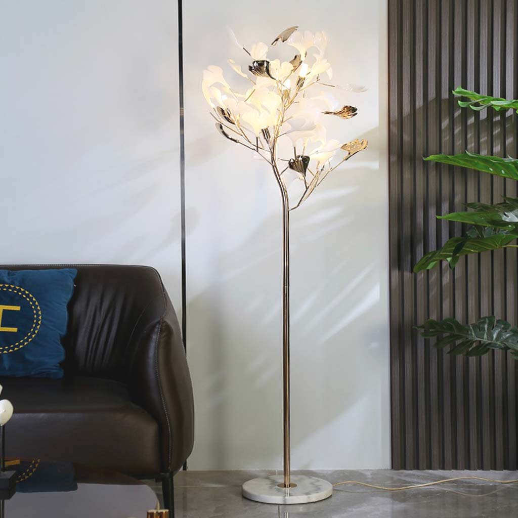 Floor Lamp Nordic Decorative Ceramic Ginkgo Leaves Living Room