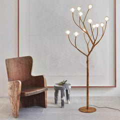 Floor Lamp Retro Metal Tree Branch Multi Globe Room