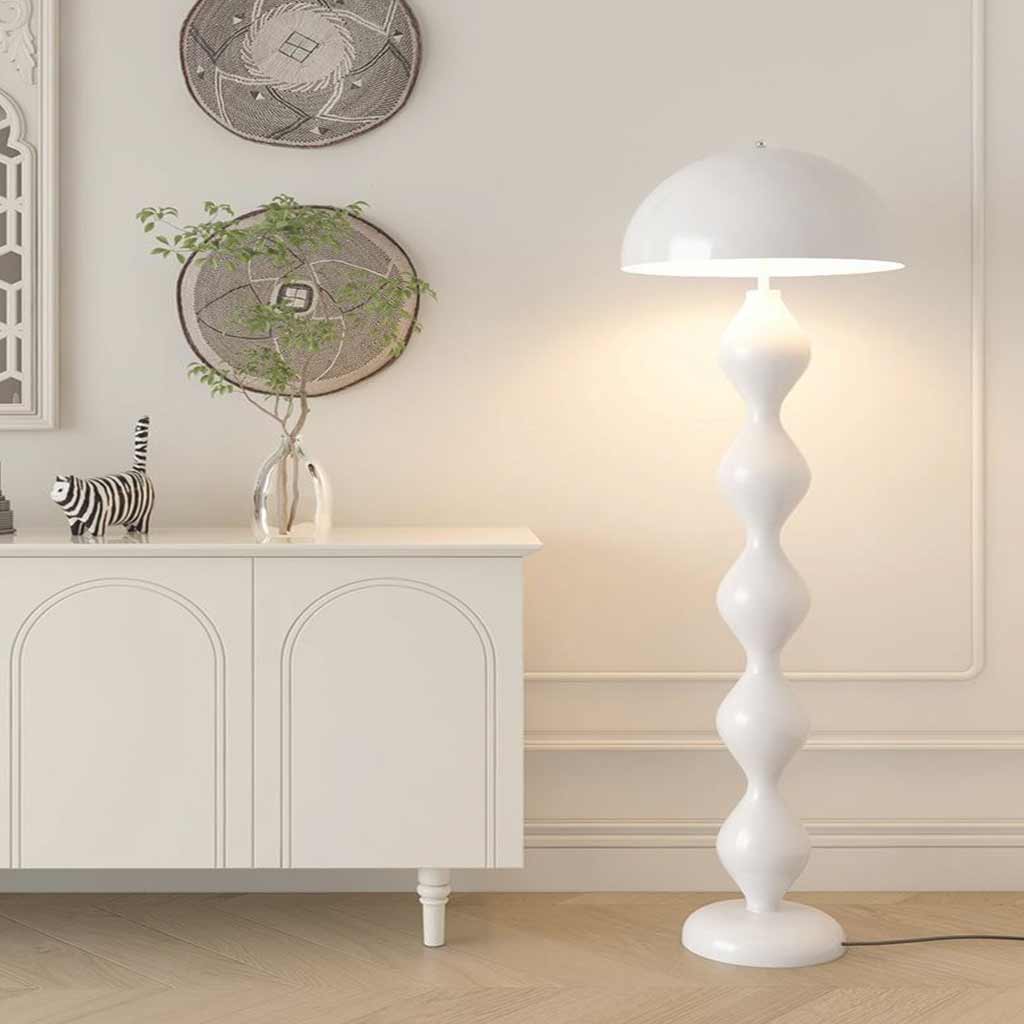 Floor Lamp Unique Iron Gourd Mushroom White Corner