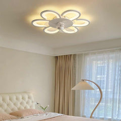 Flush Mount Ceiling Fan with LED Light Bedroom