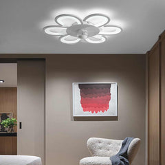 Flush Mount Ceiling Fan with LED Light Study Room