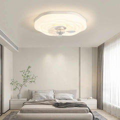 Flush Mount Ceiling Fan Light Nordic Rose Bedroom