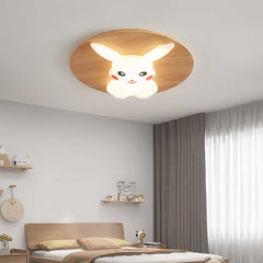 Flush Mount Ceiling Light Cartoon Pikachu Log Color Bedroom