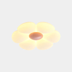 Flush Mount Ceiling Light Cream Acrylic Flower LED Pink